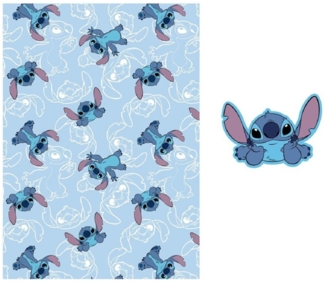 Lilo & Stitch Schlafset – Gemütliche Kinderdecke mit Kissen für Zuhause & Reisen 140x100 cm