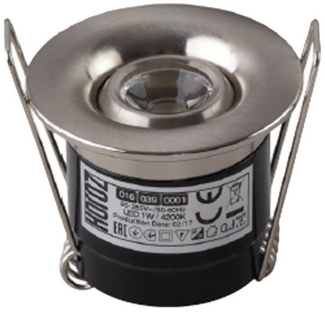 5x LED Mini Spot Einbauleuchte Einbaustrahler 2 Watt inkl. Trafo Rund Edelstahl (Schwenkbar) Neutralweiß