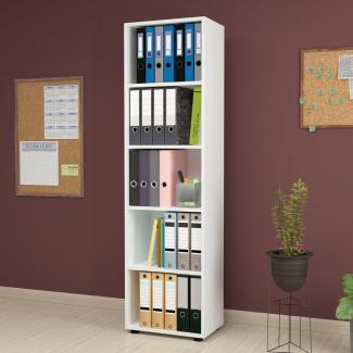 Bücherregal Vara 178x49x30 cm Weiß [en. casa]