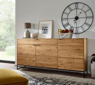 Sideboard 180x85cm "Hamburg" Wildeiche & Stahl schwarz WZ-0426