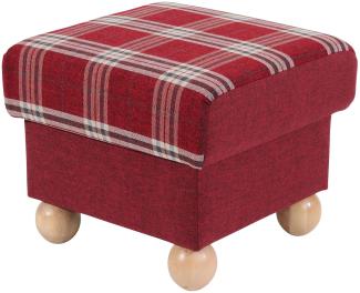 Hocker Kasha Bezug Flachgewebe Buche natur / rot 22308