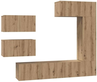 vidaXL TV-Schrankset Wandmontiert 6 pcs Artisan-Eiche Holzwerkstoff 3393248