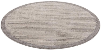 Carpet City Teppich Art 2231, rund, Höhe: 7 mm, Kurzflor, Streifen-Muster, ideal für Flur & Diele