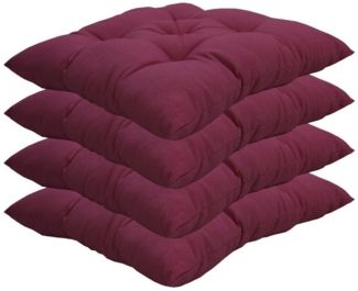 NYVI Stuhlkissen Sitzkissen Genua 4er Set - Dekokissen Sitzauflage für Indoor & Outdoor, Komfortabel & Robust, Gartenstuhlauflagen für 40x40 cm große Stühle