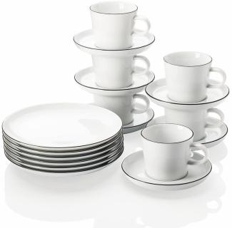 Arzberg Cucina-Basic Kaffeeset 18-tlg, Geschirrset, Porzellan, Colori Black, 42100-671167-28485