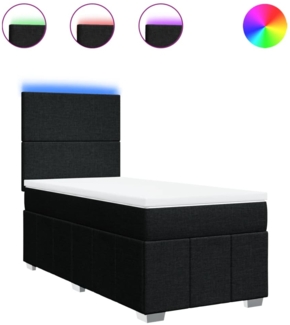 vidaXL Boxspringbett mit Matratze Schwarz 80x200 cm Stoff 3293790