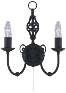 Wandleuchte, Schwarz, H 33 cm, ZANZIBAR