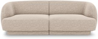 Micadoni 2-Sitzer Sofa Miley | Beinfarbe Black Plastic, Beige, Chenille