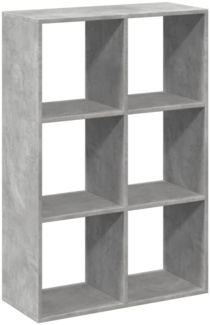 vidaXL Raumteiler-Bücherregal Betongrau 69,5x29x103,5 cm Holzwerkstoff 858015