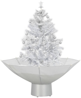 vidaXL Schneiender Weihnachtsbaum mit Schirmfuß Weiß 75 cm 284332