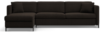 Micadoni Ecksofa Gloria 4-Sitzer Strukturierter Stoff Dunkelgrau Links 205x140