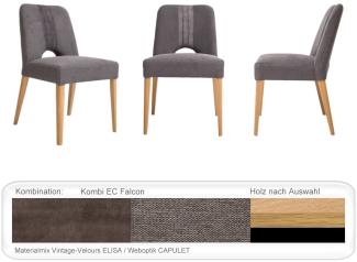 4x Stuhl Naomi Varianten Polsterstuhl Massivholzstuhl Esszimmerstuhl Buche natur lackiert, Kombi EC Falcon