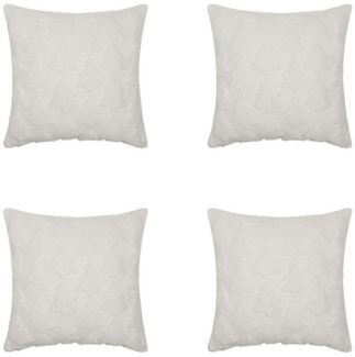 Qelus Kissenbezüge Kissenbezug Weihnachtsbaum Bestickt Zottelig Weihnachtskissen 45x45cm, (4 Stück)