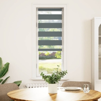 vidaXL Zebrarollo Dunkelgrau 50x150 cm Stoffbreite 45,9 cm Polyester 4014121