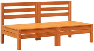 vidaXL Gartensofas ohne Armlehnen 2 Stk. Wachsbraun Massivholz Kiefer 838002