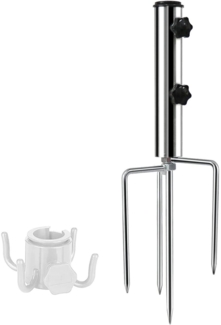 Schirmständer 4 Heringe Abnehmbar Einstellbar Metall Bodenanker für Sonnenschirm