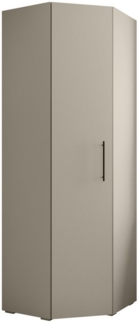 ABIKS MÖBEL Eckschrank Inova 3 Eckkleiderschrank mit Kleiderstange und Regalen