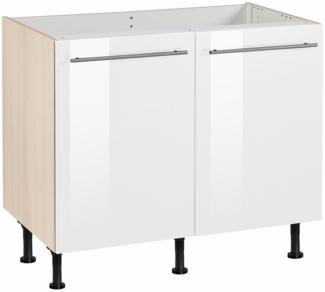 OPTIFIT Spülenschrank Bern 100 cm breit, mit 2 Türen, höhenverstellbare Füße, mit Metallgriffen