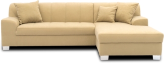 DOMO. collection Ecksofa Capri, Sofa in L-Form mit Füßen aus Chrom, Eckcouch, Polsterecke, Couch 239 x 152 x 75 cm (BxTxH), beige