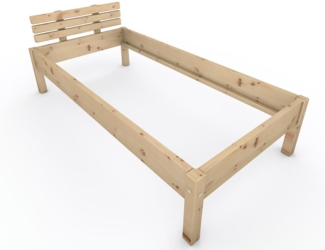 Zirbenbett "Zirben-Liesl" 100 x 210 cm Holzbett Massivholzbett Bett