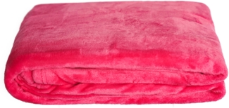 Kuschelige Decke 270x230 cm Fleecedecke Wohndecke aus Polyester Tagesdecke Rosa