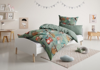 Lüttenhütt Kinderbettwäsche CUDDLEE, Renforcé, 2 teilig, in vielen Designs: Dino,Einhorn,Weltraum,Baustelle,Herz,Trecker,Safari