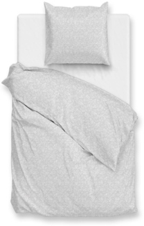 Zo! Home Cotton Bettwäsche 155x220 Petali di Lino Dove Grey silber Miniblätter