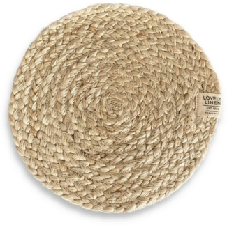 Lovely Linen Platzset Linen Breezy Tischset Jute natural beige Ø40cm (1 Stück), BREEZY PLACEMAT Ø40 NATURAL BEIGE W:40 D:40 H:1