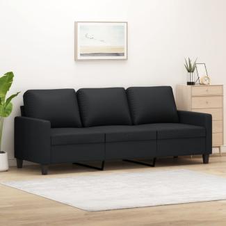 vidaXL 3-Sitzer-Sofa Schwarz 180 cm Kunstleder 359142