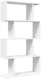 vidaXL Raumteiler Bücherregal 4-stufig Weiß 70x24x129 cm Holzwerkstoff 858102