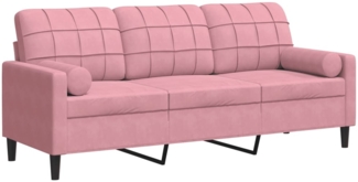 vidaXL 3-Sitzer-Sofa mit Zierkissen Rosa 180 cm Samt 3278232