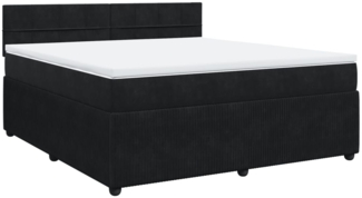 vidaXL Boxspringbett mit Matratze Schwarz 180x200 cm Samt 3287808