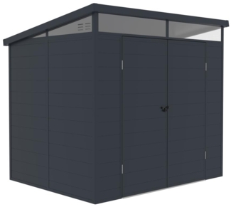Vente-unique - Gartenhaus aus Kunstharz - Anthrazitgrau - 4 m² - mit Boden - MINARO