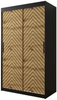 Kleiderschrank Sonter I 120 (Farbe: Schwarz / Artisan Eiche + Schwarz, Größe: 120 cm, ohne Schubladen)