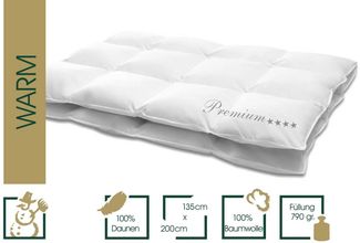 HANSKRUCHEN Daunenbettdecke Premium, Füllung: 100% Daunen, Bezug: 100% Baumwolle, allergikerfreundlich