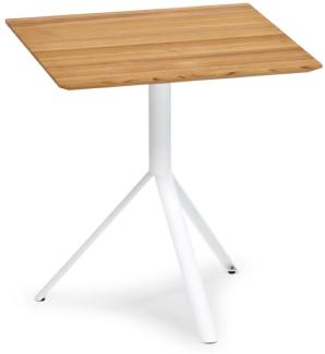 Trio Garten Bistrotisch eckig Weiß Teak 70x70 cm