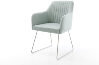 Esszimmerstuhl Greg-Flex Stripes Mint Kufengestell Edelstahl Taschenfederkern