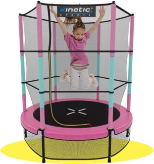 Kinetic Sports Gartentrampolin JUMPER 140, Ø 140 cm, Gummiseil Fun Jumper mit Sicherheitsnetz, Schutzpolster