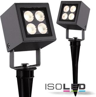 ISOLED LED Aussenstrahler Cube IP65, 4x2W CREE, anthrazit, warmweiß