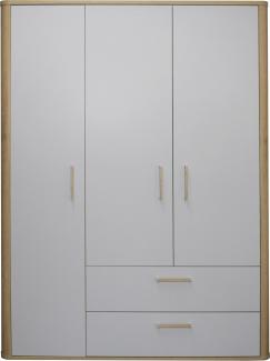Kleiderschrank >Lilly< (BxHxT: 138x189x51 cm) asteiche / kreidegrau matt lack