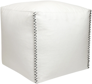 Vente-unique - Hocker - Baumwolle - Weiß - OURIKA