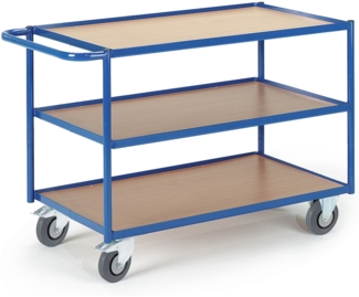 Rollcart Tischwagen mit 3 Etagen im Buchendekor 990x590mm