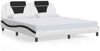 vidaXL Bettgestell "Viana" ohne Matratze Weiß und Schwarz 180x200 cm Kunstleder 3208116