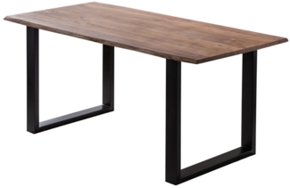 Esszimmer Tisch Industrial Baumtisch massive Akazie Kufengestell stone 180x90 schwarz Laurina 526224