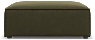 Micadoni Samtstoff Pouf Hocker Jodie | Bezug Green | Beinfarbe Black Plastic