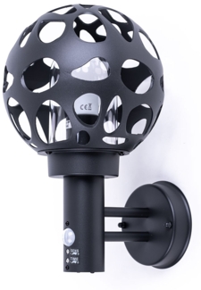 LED Wandleuchte, Edelstahl, anthrazit, Bewegungsmelder, H 31,7 cm