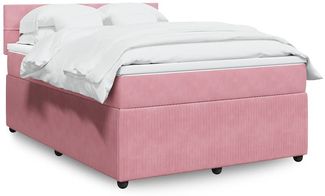 vidaXL Boxspringbett mit Matratze Rosa 140x190 cm Samt 3287739