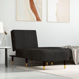 vidaXL Chaiselongue Schwarz Samt 352805