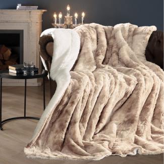 Wohndecke Luxus Winterfell XXL, Delindo Lifestyle, XXL Kuscheldecke fürs Sofa, Webpelzdecke