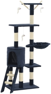 vidaXL Katzen-Kratzbaum mit Sisal-Säulen 138 cm Dunkelblau 170582